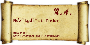 Mátyási Andor névjegykártya